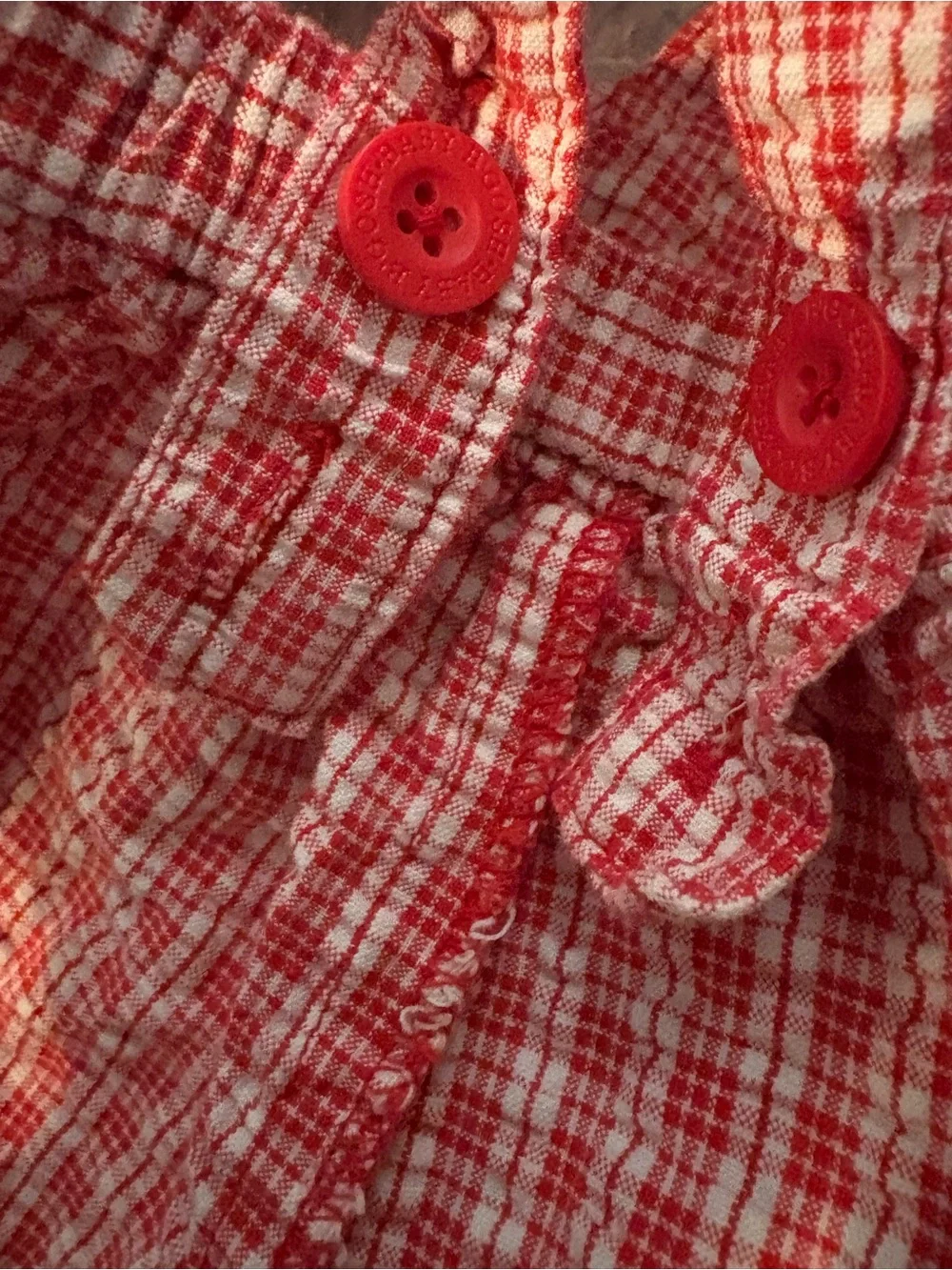 Vintage Baby Girl Oshkosh Baby B'gosh 12 Months Strawberry Shortalls Bubble Red